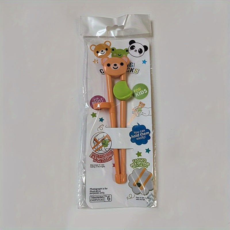 1PC Cartoon Training Chopsticks – Kawaii Learning Chopsticks Helper for Beginners, Kitchen Utensils, Apartment & College Dorm Essentials, Back to School Supplies