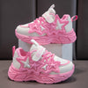 Kids Breathable Mesh Sneakers with Hearts & Stars - Hook-and-Loop Soft PU Sole Casual Shoes for Boys & Girls, Purple/White, All-Season