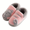Cute Cartoon Furry Kids Slippers — Non-Slip Slip-On Indoor Winter Shoes for Boys & Girls, Soft TPR Sole