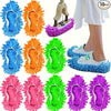 10-Pack Microfiber Shoe Covers (5 Pairs) — Soft Washable Reusable Indoor Slip-On Protectors for Home, Office, Bathroom & Kitchen, Multi-Color