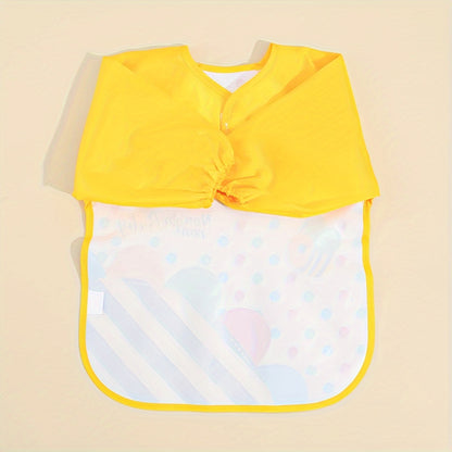 Waterproof Long-Sleeve Baby Smock – Reversible Cartoon Feeding Bib Apron for Toddlers & Kids - Kidzy Market