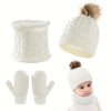 Youngsters' 3-Piece Winter Set – Cozy Knit Hat, Scarf & Gloves – Breathable & Stretch Fit for Boys & Girls – Perfect for Christmas - Kidzy Market