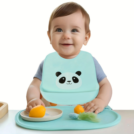 Adjustable Silicone Baby Bibs with Pocket – Waterproof, BPA-Free, Easy to Clean & Dishwasher Safe – Cute Panda & Rabbit Designs for 0-3 Years - Kidzy Market