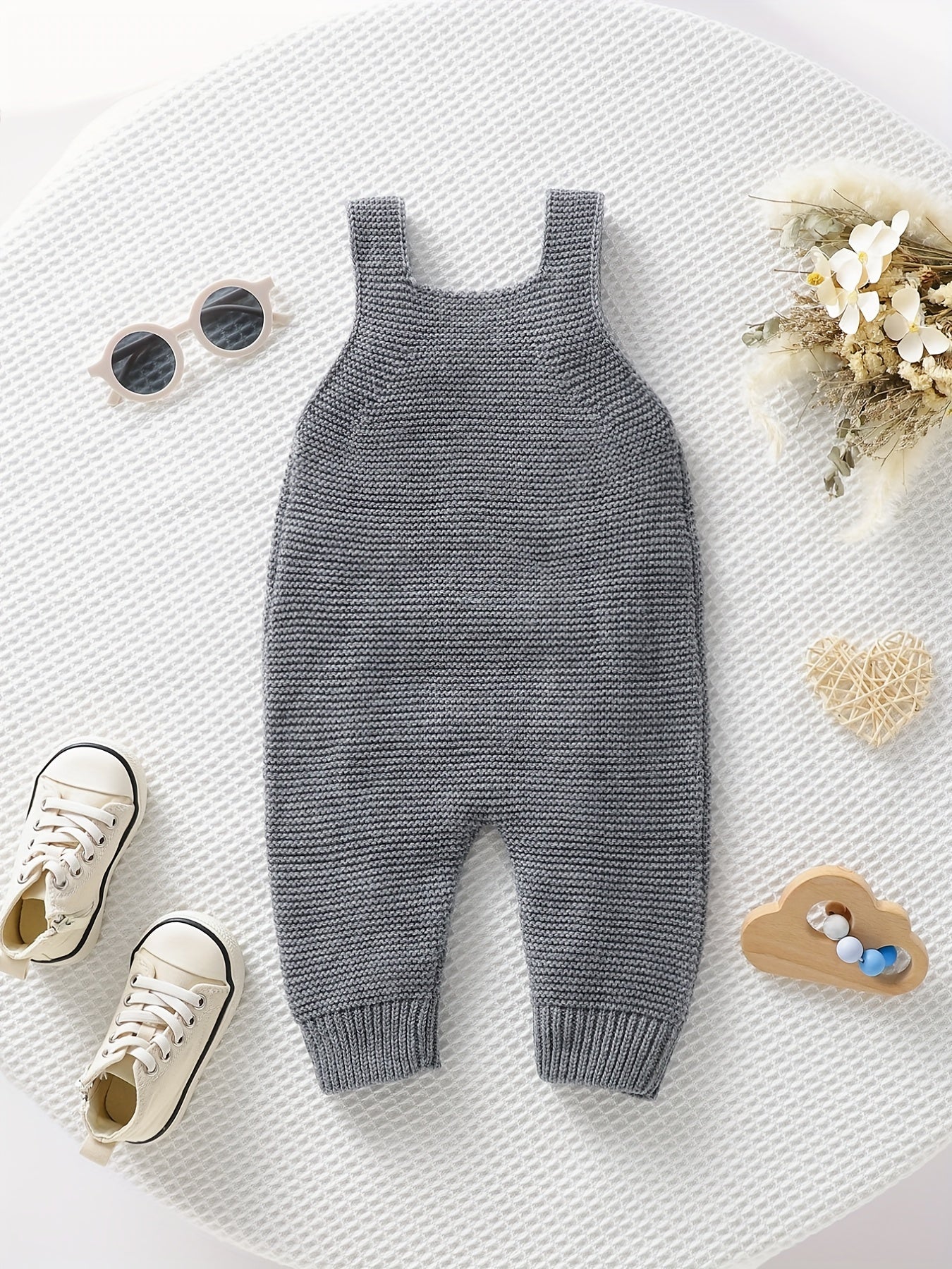 Baby Girl Knitted Bodysuit – Baby Love Jacquard Design (Soft & Comfortable, Indoor & Outdoor Wear)