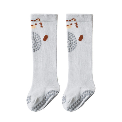 1 Pair Baby Socks - Winter Cartoon Animal Graphic Anti-Slip Stockings for Babies
