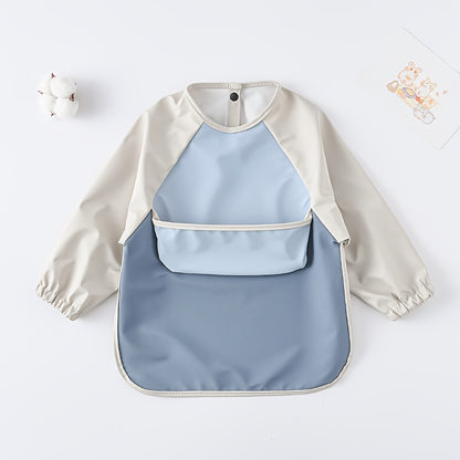 Waterproof Long-Sleeve Baby Bib – Soft PU Smock, Perfect Gift for Christmas, Halloween, Thanksgiving, New Year & Valentine’s Day - Kidzy Market