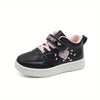 Girls No-Tie Heart Graphic Slip-On Sneakers — Lightweight Mid-Top Walking Shoes with Hook-and-Loop Closure, Valentine's Day Gift