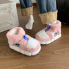 Unisex Plush Fleece Rabbit Slippers - Thick EVA Non-Slip Indoor/Outdoor Bootie, Warm Soft Pink
