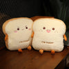 2-Pack Toast Plush Pillows - 16 in (41 cm) & 15.75 in (40 cm) Cute Bread Cushion Hand Warmers Stuffed Toy Gift for Kids