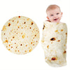 Soft Tortilla Baby Blanket - 285 GSM Flannel Swaddle Wrap (≈8.4 oz/yd²) - Beige Polka Dot Embroidered Novelty Baby Shower Gift