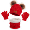 3-Piece Baby Knit Pom Pom Hat, Gloves & Scarf Set – Warm & Cozy for Boys and Girls - Kidzy Market