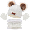 3-Piece Baby Knit Pom Pom Hat, Gloves & Scarf Set – Warm & Cozy for Boys and Girls - Kidzy Market
