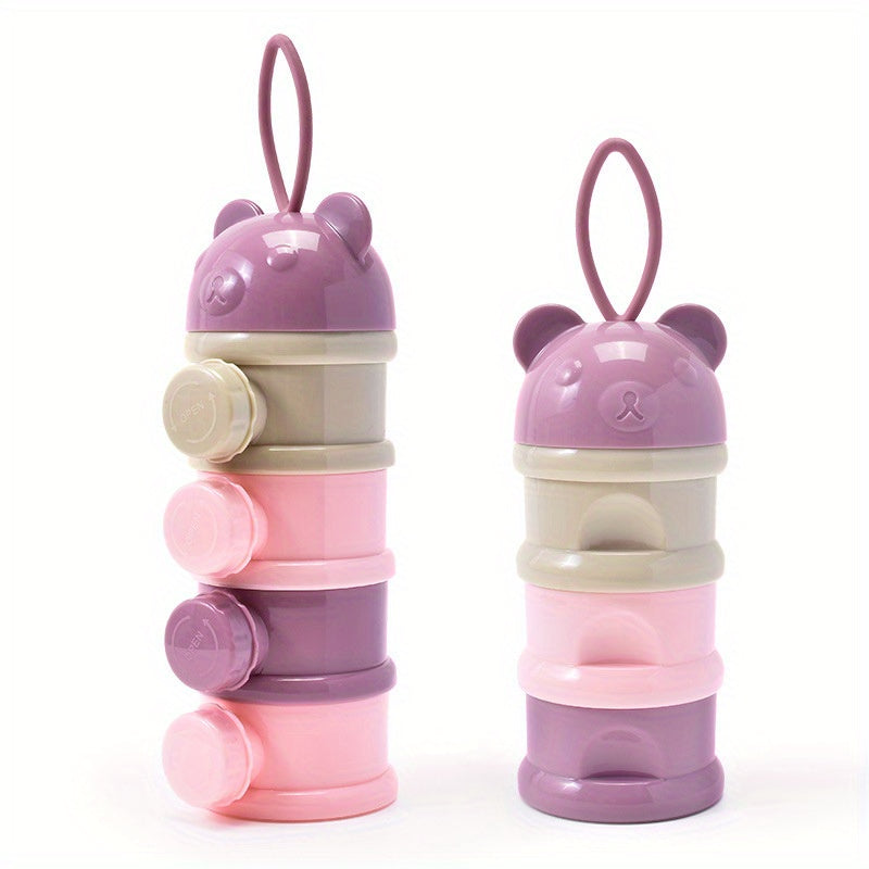 Sonkpuel 3/4pcs Reusable Baby Formula Milk Storage Containers – Portable Round Snack Boxes for Infants & Toddlers, Hand Washable Food Dispenser