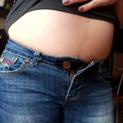 Vintage Style Maternity Prenatal Care Belt, Adjustable Waistband Expander with Buckle Closure for Postpartum Recovery
