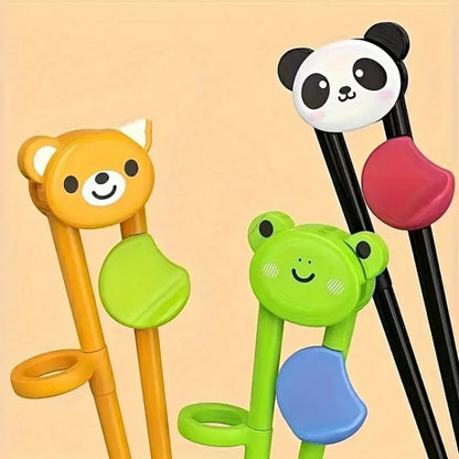 Easy Grip 3PCS Cartoon Training Chopsticks – Beginner-Friendly Learning Utensils for Kids & Toddlers, Fun & Portable for Home or Travel