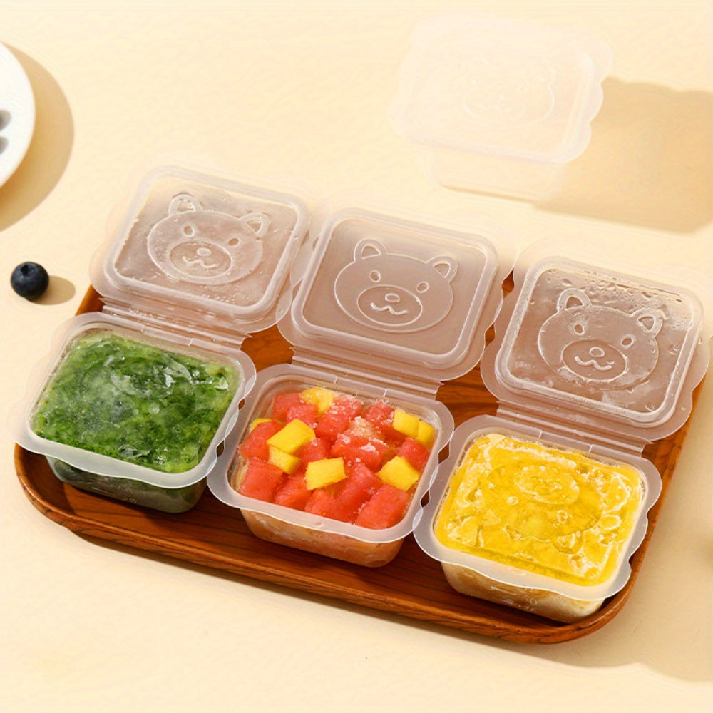 6-Pack 100ml (3.38oz) Mini Food Storage Boxes – Portable Frozen Storage for Baby Food & Snacks – BPA-Free Plastic, Safe for Food Contact, No Electricity Required