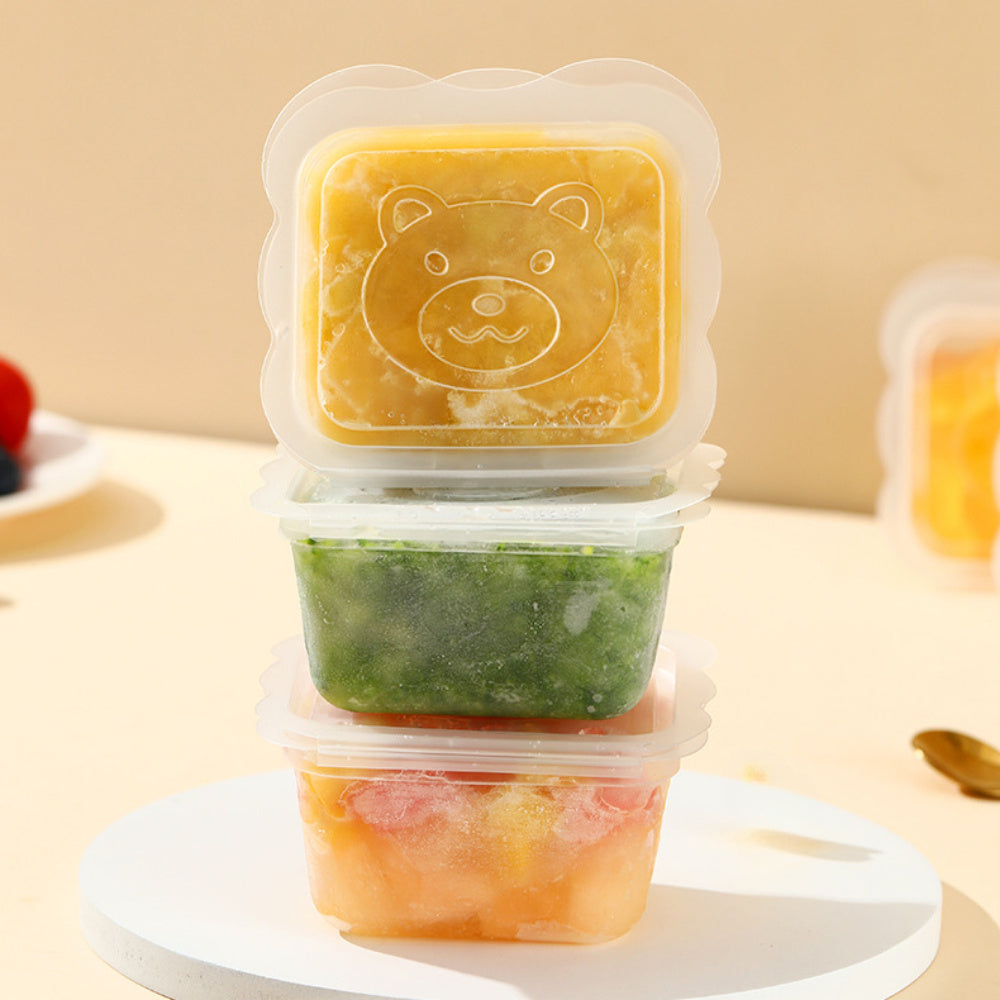 6-Pack 100ml (3.38oz) Mini Food Storage Boxes – Portable Frozen Storage for Baby Food & Snacks – BPA-Free Plastic, Safe for Food Contact, No Electricity Required
