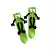 Adorable Cartoon Character Magnetic Hand-Holding Crew Socks for Youngsters - Soft Knit Fabric, Perfect for Boys & Girls