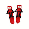 Adorable Cartoon Character Magnetic Hand-Holding Crew Socks for Youngsters - Soft Knit Fabric, Perfect for Boys & Girls