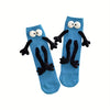 Adorable Cartoon Character Magnetic Hand-Holding Crew Socks for Youngsters - Soft Knit Fabric, Perfect for Boys & Girls