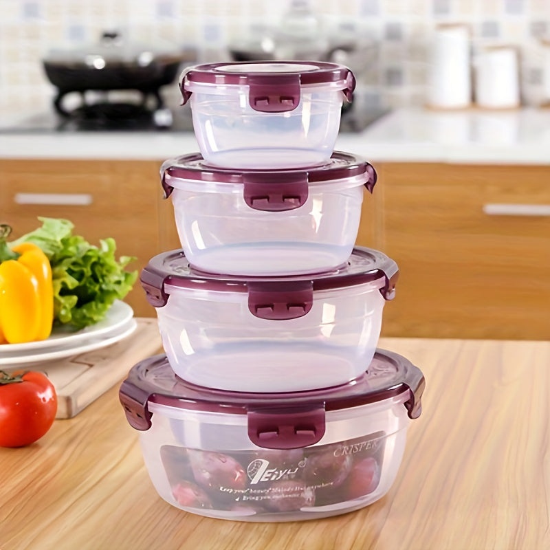 3/4-Pack FreshSeal Airtight Food Storage Containers – Large Capacity, Stackable, Space-Saving Plastic Containers for Kitchen Organization, Fruits, Vegetables, Meat, Eggs, Dumplings