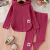 Baby Girls Striped Long Sleeve Top & Pants Set – Cozy Warm Outdoor Outfit