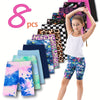 8-Pack Ultra-Soft High-Waisted Girls Leggings — 5 Printed Patterns, Ultra-Stretchy Bermuda-Length Yoga, Cycling & Dance Pants