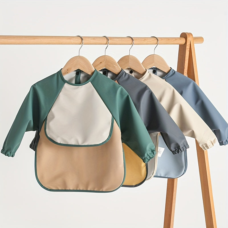 Waterproof Long-Sleeve Baby Bib – Soft PU Smock, Perfect Gift for Christmas, Halloween, Thanksgiving, New Year & Valentine’s Day - Kidzy Market