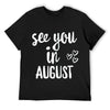 See You in August" Women's Maternity Tee - Soft 100% Cotton, Lightweight & Breathable with Crew Neck, Short Sleeves - Ideal for Pregnancy Announcement, Casual Wear & More, Maternity Clothes