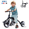 4-in-1 Toddler Tricycle & Balance Bike – Folding with Removable Pedals, Balance Training for Ages 2+, Blue