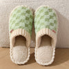 Women's Plush Winter Slippers – Cozy Indoor Home Slippers with Non-Slip PVC Sole, Soft Fabric Upper, Hand Washable