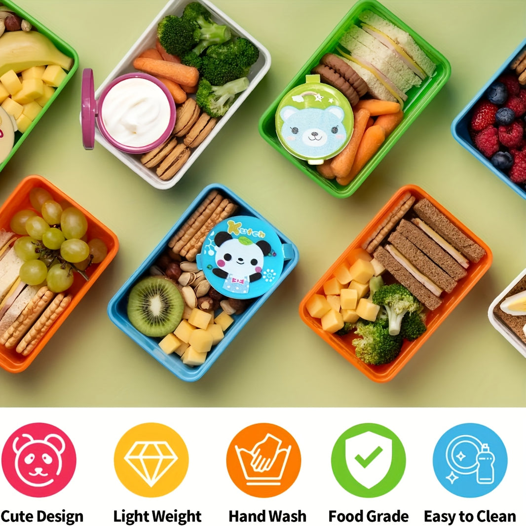 59PCS Cute Lunch Accessories Set – Cartoon Animal Fruit Forks, Sauce Bottles, Containers & Lunch Box Decorations for Kids, Perfect for School, Travel & Picnics