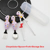 4PCS Kids’ Tableware Set – Chopsticks, Spoon & Fork with Storage Box, BPA-Free & Portable Dining Set for Toddlers & Children