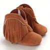 Baby Girls Tassels Warm High-Top Boots, Non-Slip Soft Thick Crib Prewalker Shoes