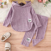 Baby Girls Striped Long Sleeve Top & Pants Set – Cozy Warm Outdoor Outfit