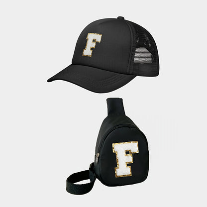 Kids Alphabet Baseball Cap & Shoulder Bag Set – Trendy & Breathable Polyester, Adjustable Buckle Closure, Perfect for All Seasons & Casual Wear, Ideal Gift for Boys & Girls (Ages 3-14) - Kidzy Market