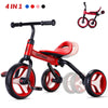 4-in-1 Folding Toddler Balance Tricycle – Convertible Pedal & Balance Bike for Ages 2+, Removable Pedals, One-Button Fold, Adjustable Seat & Handlebars – Unisex Birthday Gift