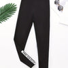Girls' High-Elasticity Yoga Leggings - Black LOVE Waistband, Skinny Fit Athletic Jeggings for Kids & Teens (Up to 12)