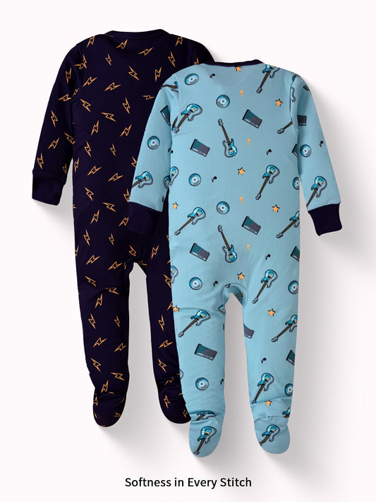 2PCS Catasy Knitted High-Elasticity Jumpsuit – Casual Round Neck Long-Sleeve Bodysuit with Stylish Patterns (All-Season Wear)