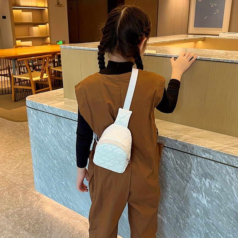 Trendy Chic Quilted Waist Bag for Girls - Lightweight PU Crossbody Chest Bag with Adjustable Strap, Zip Closure - Perfect for Everyday Use & Commuting | Fashionable Solid Color PU Material Bag - Kidzy Market
