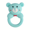 Soft Silicone Cartoon Bear Teething Ring — Flexible Baby Teether, Soothes Gums, Safe Anti-Choking Design, Mixed Colors