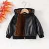 Cozy Toddler Faux Fur-Lined Hooded Zip-Up Jacket for Baby Boys — Windproof, Soft Polyester Lined, Zippered Casual Coat (Ages 0-3)