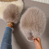 Women's Cozy Fluffy Slippers – Faux Fur Lined, Non-Slip Rubber Sole, Soft Fabric Insole, Flat Heel (All-Season)