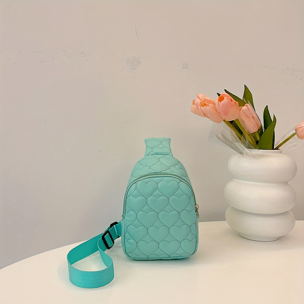 Trendy Chic Quilted Waist Bag for Girls - Lightweight PU Crossbody Chest Bag with Adjustable Strap, Zip Closure - Perfect for Everyday Use & Commuting | Fashionable Solid Color PU Material Bag - Kidzy Market