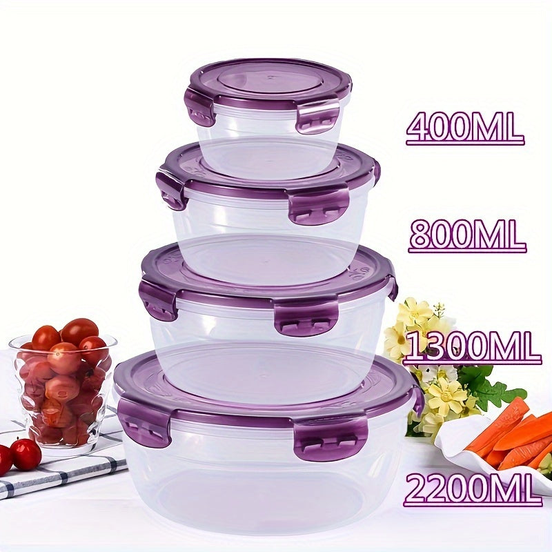 3/4-Pack FreshSeal Airtight Food Storage Containers – Large Capacity, Stackable, Space-Saving Plastic Containers for Kitchen Organization, Fruits, Vegetables, Meat, Eggs, Dumplings