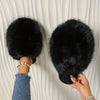 Women's Cozy Fluffy Slippers – Faux Fur Lined, Non-Slip Rubber Sole, Soft Fabric Insole, Flat Heel (All-Season)