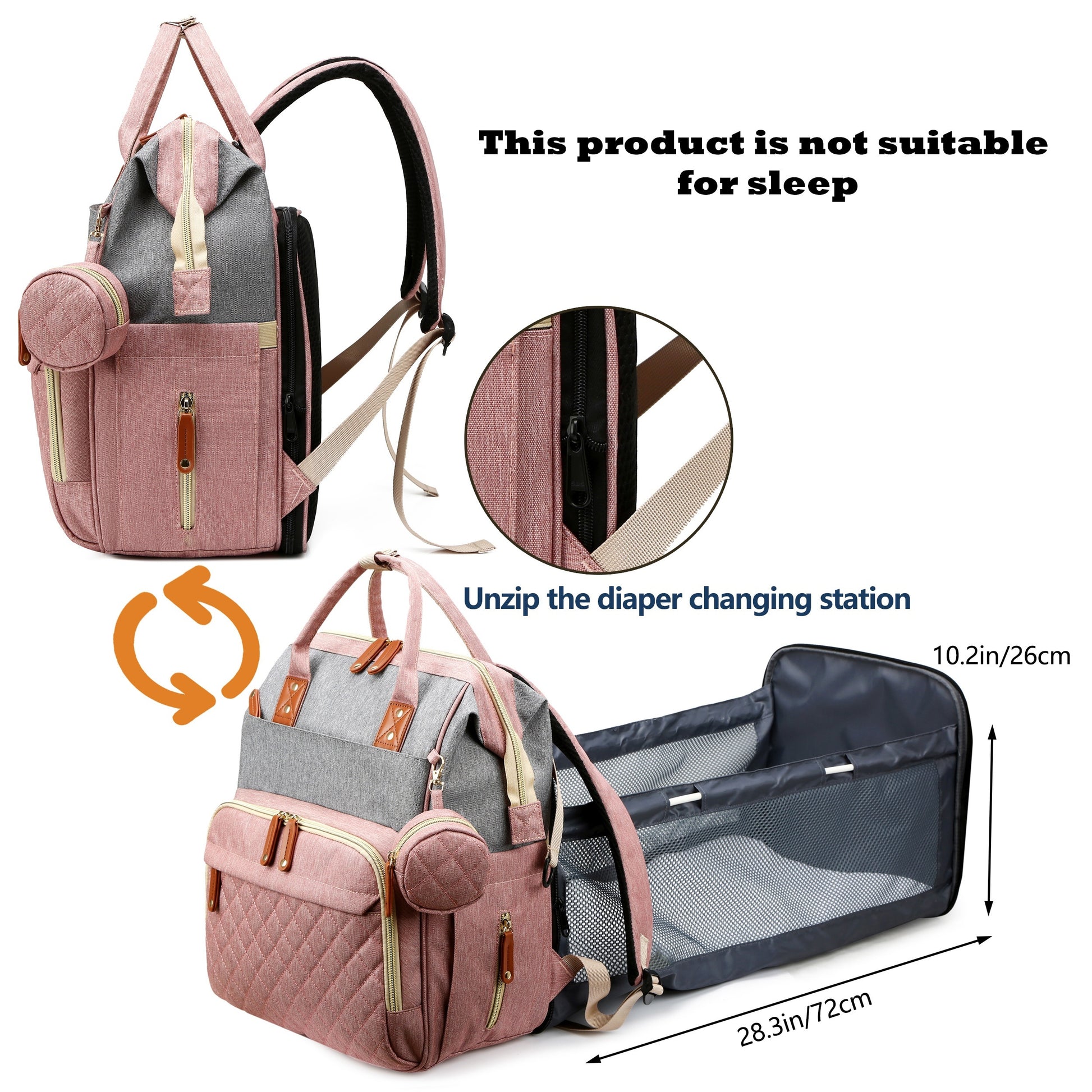 Lamroro Multifunctional Diaper Bag Backpack with Changing Station - Trendy Waterproof Large Travel Bag, Perfect for Christmas, Halloween, Thanksgiving, and Carnival Gifts - Kidzy Market