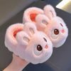 Kids Rabbit Slippers - Fleece-Lined Slip-On Indoor Shoes with Non-Slip Rubber Sole for Boys & Girls