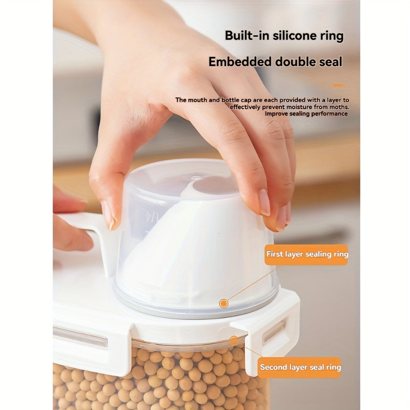 4pcs BPA-Free Plastic Food Storage Containers with Secure Lock – Moisture-Resistant, Clear & Stackable – Ideal for Grains, Nuts, Seeds, and More – Kitchen Organization Essentials