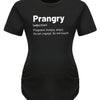 Maternity "Prangry" Print T-Shirt, Comfy Casual Short Sleeve Pregnancy Tee, Humorous Text Graphic